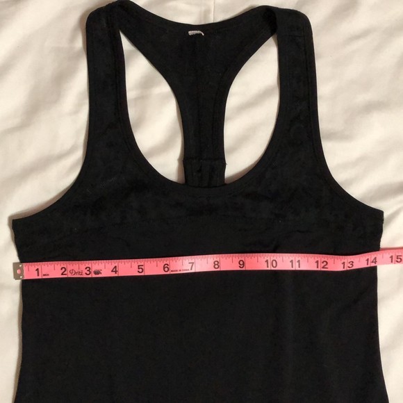 Tank Top Racerback Black with Mesh Lace Exercise Top - Picture 5 of 6